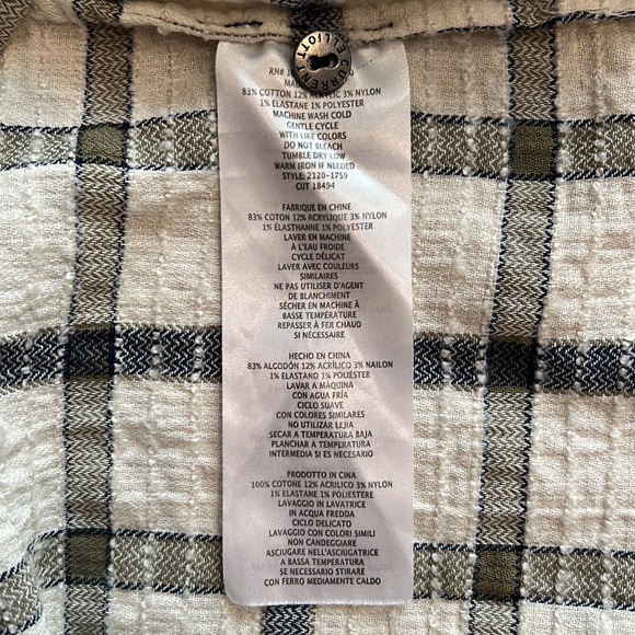 CURRENT ELLIOT Perfect Shirt in Gable Green Woodland Textured Plaid Shirt Size 1 - Picture 11 of 15